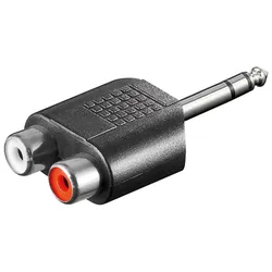 Adapter, 6,35mm Stereo Klinkenstecker - 2x Cinchbuchse