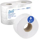 Scott Essential Jumbo Toilettenpapierrolle, 6 Rollen x 380m Blatt 2-lagigen Toilettenpapiers