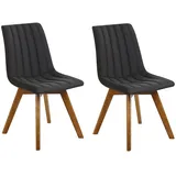 Beliani Esszimmerstuhl 2er Set CALGARY Schwarz