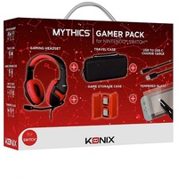 KONIX Mythics Nintendo Switch Gaming Pack Gaming-Headset Zubehör (mit u.a. Headset, Tragetasche, Hülle) rot