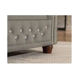 S-Style Chesterfield Ecksofa Cleo Blink ¦ grau ¦ Maße (cm): B: 264 H: 72