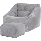 I.C.O.N. icon Sitzsack, Hellgrau, Textil, 340 L, 1-Sitzer, Freiform, 97x73x84 cm, Hergestellt in Deutschland, Oeko-Tex® Standard 100, Reach, Wohnzimmer, Hocker, Sitzsäcke, XXL Sitzsäcke