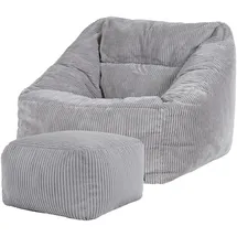 I.C.O.N. icon Sitzsack, Hellgrau, Textil, 340 L, 1-Sitzer, Freiform, 97x73x84 cm, Hergestellt in Deutschland, Oeko-Tex® Standard 100, Reach, Wohnzimmer, Hocker, Sitzsäcke, XXL Sitzsäcke