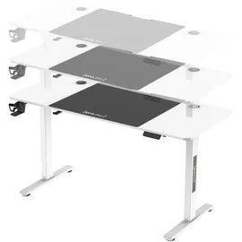 [pro.tec]® Höhenverstellbarer Tisch Stryn 140x60cm weiß