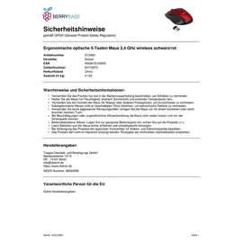 DeLock Wireless Ergonomische Optische Maus schwarz/rot (12493)
