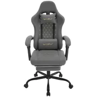 Woltu Gaming Stuhl mit Massagefunktion, Taschenfederkissen, ergonomisch, Tech-Stoff :