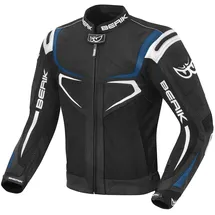 Berik Radic Motorrad Leder- / Textiljacke Schwarz/Blau/Weiß 54