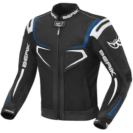 Berik Radic Motorrad Leder- / Textiljacke Schwarz/Blau/Weiß 54
