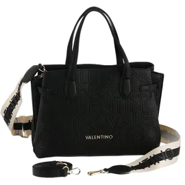 Valentino Pansy Shopper Polyurethan Black