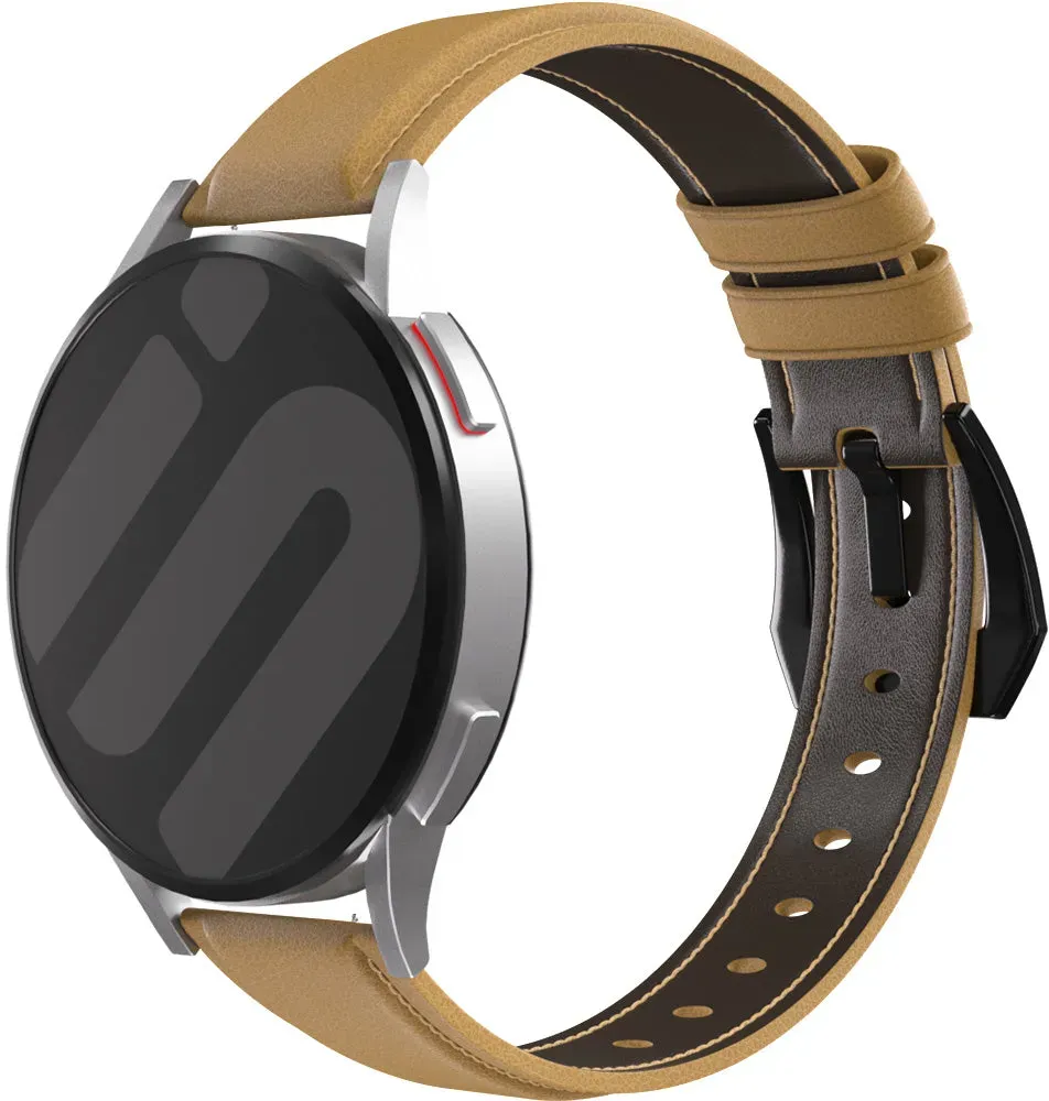 Strap-it Gard Pro Health 4 smartwatch Armband Leder für Gard Pro Health 4 Smartwatch - Beige - Schnallenverschluss