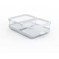 Rotho Kühlschrank Organizer Set 4-tlg weiss/transparent