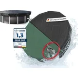 planenfux Planenfux® Poolabdeckung rund 550 cm (Für Ø 500-550cm Becken) | 2-in-1 Pool Abdeckplane aus 200g/m2 PE Material | Poolplane Solarplane für Sommer & Winterabdeckung | Ø 610 cm Rundpool Abdeckung