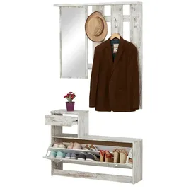 Stella Trading Garderobe Onno 100 x 191 x 25 cm Eiche