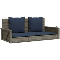 VidaXL Schaukelbank mit Kissen Grau 119x56x48 cm Poly Rattan