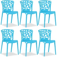 Gartenstühle Stapelbar Kunststoff 6er Set Blau Stuhl Stapelstuhl Homestyle4u