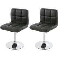 Mendler 2er-Set Esszimmerstuhl Drehstuhl Stuhl Kavala Kunstleder Chrom ~