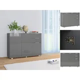 vidaXL Sideboard Hochglanz-Grau 107x35x80,5 cm