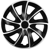 NRM | Radkappen Radzierblenden Quad 15" Schwarz und Silber 4tlg, Radabdeckung, Zierblenden, Zierkappen, Radblenden, Felgen - Silber