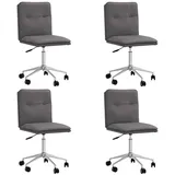 vidaXL Esszimmerstühle 4 Stk. Grau Kunstleder