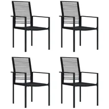 vidaXL Gartenstühle 4 Stk. PVC Rattan Schwarz