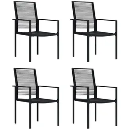 vidaXL Gartenstühle 4 Stk. PVC Rattan Schwarz