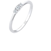 Elli PREMIUM Ring Verlobungsring Diamant (0.06 ct.) Zart 925 Silber