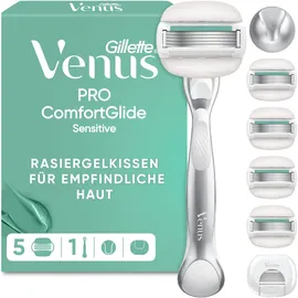 Gillette Venus Pro Comfortglide Sensitive Rasierer + 5 Klingen