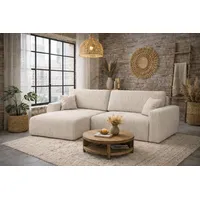 kaiser möbel Ecksofa mit Schlaffunktion und Bettkasten, Ariel XL, Cordstoff, Stoff Poso, Beige, Links - Beige