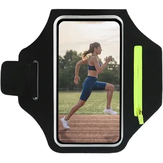 PacuM Handytasche Joggen Handyhalterung Joggen Reflexstreifen Laufen Handytasche Mit KopfhöRer Tasche Sportarmband Handy Touchscreen Handyhalterung Arm Verstellbar für Handymodelle unter 6,7 Zoll