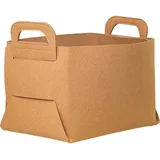 Faltbarer Aufbewahrungskorb Aus Dickem Filz Mit Griffen, Braun, 18 X 13 X 3 Cm, Ideal Für Zuhause