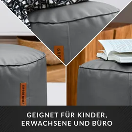 Green Bean Sitzhocker Pouf Kunstleder 47 x 30 x 47 cm Grau