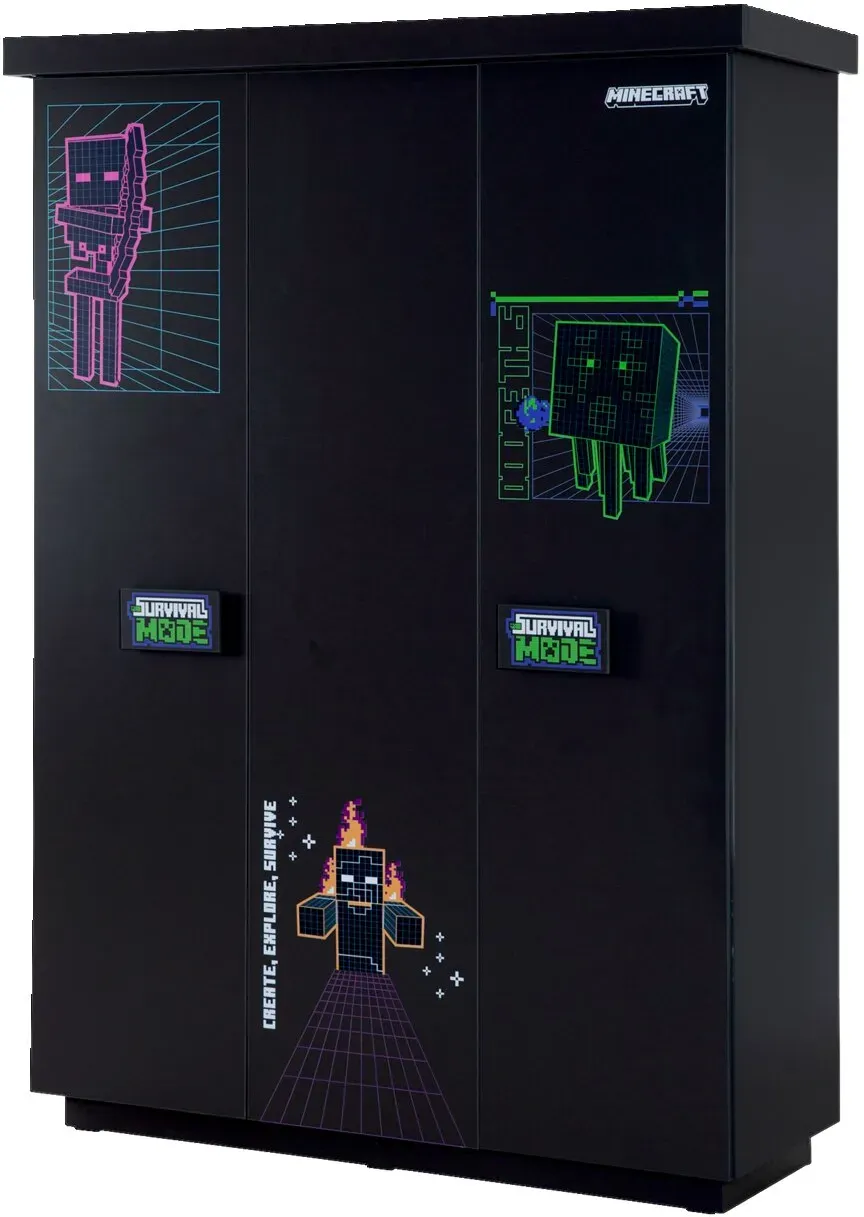 Zurbrüggen Kleiderschrank 3-türig MINECRAFT - B/H/T ca. 134.00x200.00x57.00
