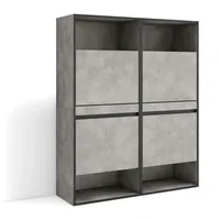 SKRAUT HOME Schuhschrank, Raumsparschrank, 120x35x145 cm, Schlafzimmer, Garderobe, Moderner
