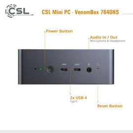 CSL VenomBox 7640HS Mini-PC 2023 96 GB RAM 2000 GB SSD Radeon 760M Windows 11 Home