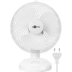 Goobay 9 Zoll Tischventilator - oszillierender, leiser Standventilator mit Stromkabel
