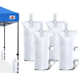 ABCCANOPY Baldachin Gewichte Set von 1.8-54.4 kg Sandsäcke für Pop Up Zelt, Gewichtssäcke für Outdoor Pavillon, Trampolin, Pergola, Weiß (ohne Sand)