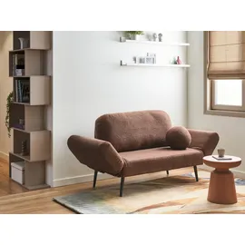 Beliani Schlafsofa 2-sitzer Dorotea Bouclé Braun