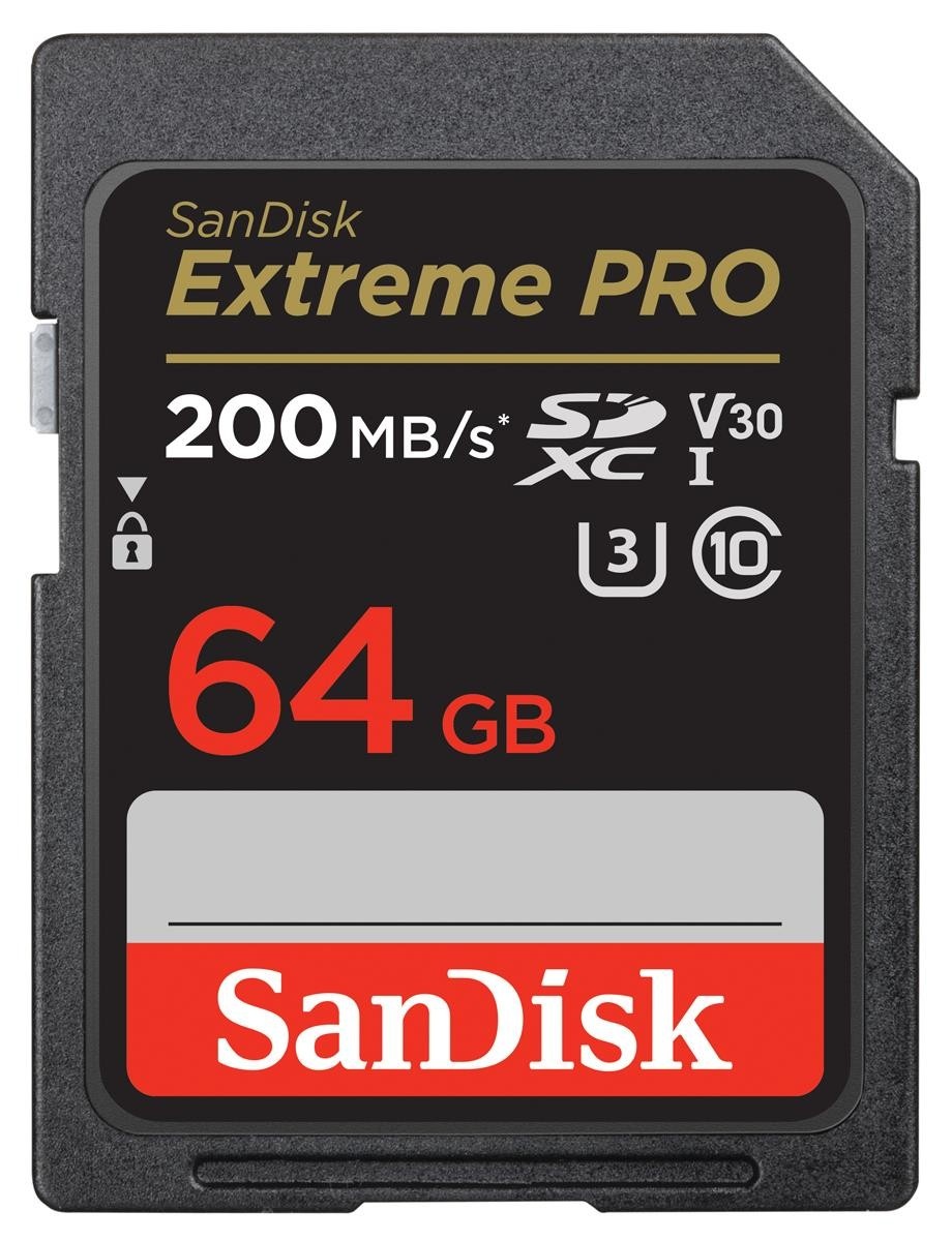 SanDisk SDXC Extreme PRO 64 GB (R200 MB/s) + 2 Jahre RescuePRO Deluxe" Black Friday Aktionspreis"