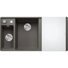 Blanco Axia III 6 S-F links Flächenbündig vulkangrau Excenterbetätigung 990 x 500 mm