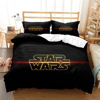 ESAAH 3D Star Wars Bettbezug Bettwäsche Set - Bettbezug Und Kissenbezug,Mikrofaser,3D Digital Print Dreiteiliger Bettwäsche (A4,155x220cm+80x80cmx2)