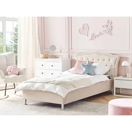 Beliani Kinderbett Metz 90 x 200 cm Textil beige