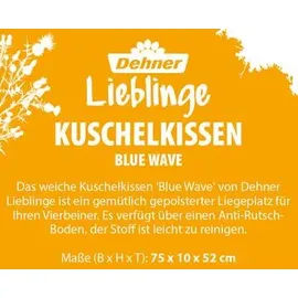 dehner lieblinge Kuschelkissen Blue Wave M 75 x 52 cm blau