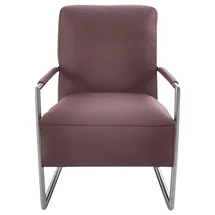 K+W Komfort & Wohnen Cocktailsessel K+W KOMFORT & WOHNEN, rot (carbernet), B:62cm H:77cm T:83cm, Sessel, Cocktailsessel, mit bezogenen Armlehnen, Gestell in Metall Edelstahloptik