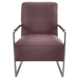 K+W Komfort & Wohnen Cocktailsessel K+W KOMFORT & WOHNEN, rot (carbernet), B:62cm H:77cm T:83cm, Sessel, Cocktailsessel, mit bezogenen Armlehnen, Gestell in Metall Edelstahloptik