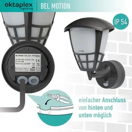 Oktaplex lighting Oktaplex Außenlampe mit Sensor Bel E27 Leuchtmittel Außenleuchte 230V IP54 Anthrazit