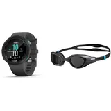 Garmin Swim 2 GPS-Schwimmuhr mit Herzfrequenzmessung unter Wasser und speziellen Schwimmfunktionen & Arena The One Anti-Fog Schwimmbrille Unisex für Erwachsene