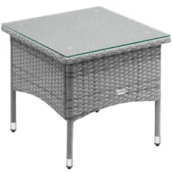 Polyrattan Beistelltisch Grau 50x50x45cm