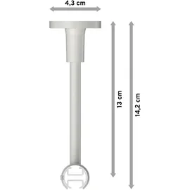 Interdeco GARDINENSTANGE INNENLAUF Sonette Savio 600 cm (geteilt in 3 x 200 cm), 1-läufig, 20 mm Ø Weiß