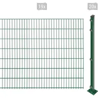 Arvotec Doppelstabmattenzaun ARVOTEC "EASY 143 zum Aufschrauben", grün (dunkelgrün), H:143cm, Stahl, Kunststoff, Zaunelemente, Zaunhöhe 143 cm, Zaunlänge 2 - 60 m