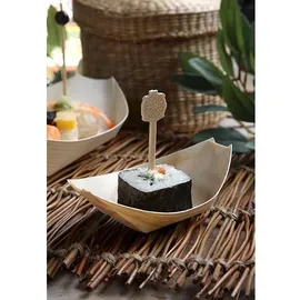 Papstar Fingerfood-Schalen Schiffchen 14 x 8,2 cm 50 St. Holz